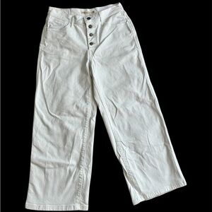 Levi White Wide-Leg Button-Fly Jeans